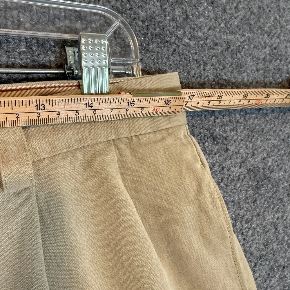 Tommy Bahama Shorts Mens 34 Beige Silk Chino Shorts Pleated Belt Loops Casual